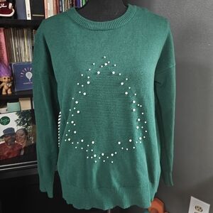 Staccato Teal Pearl-Accented Sweater